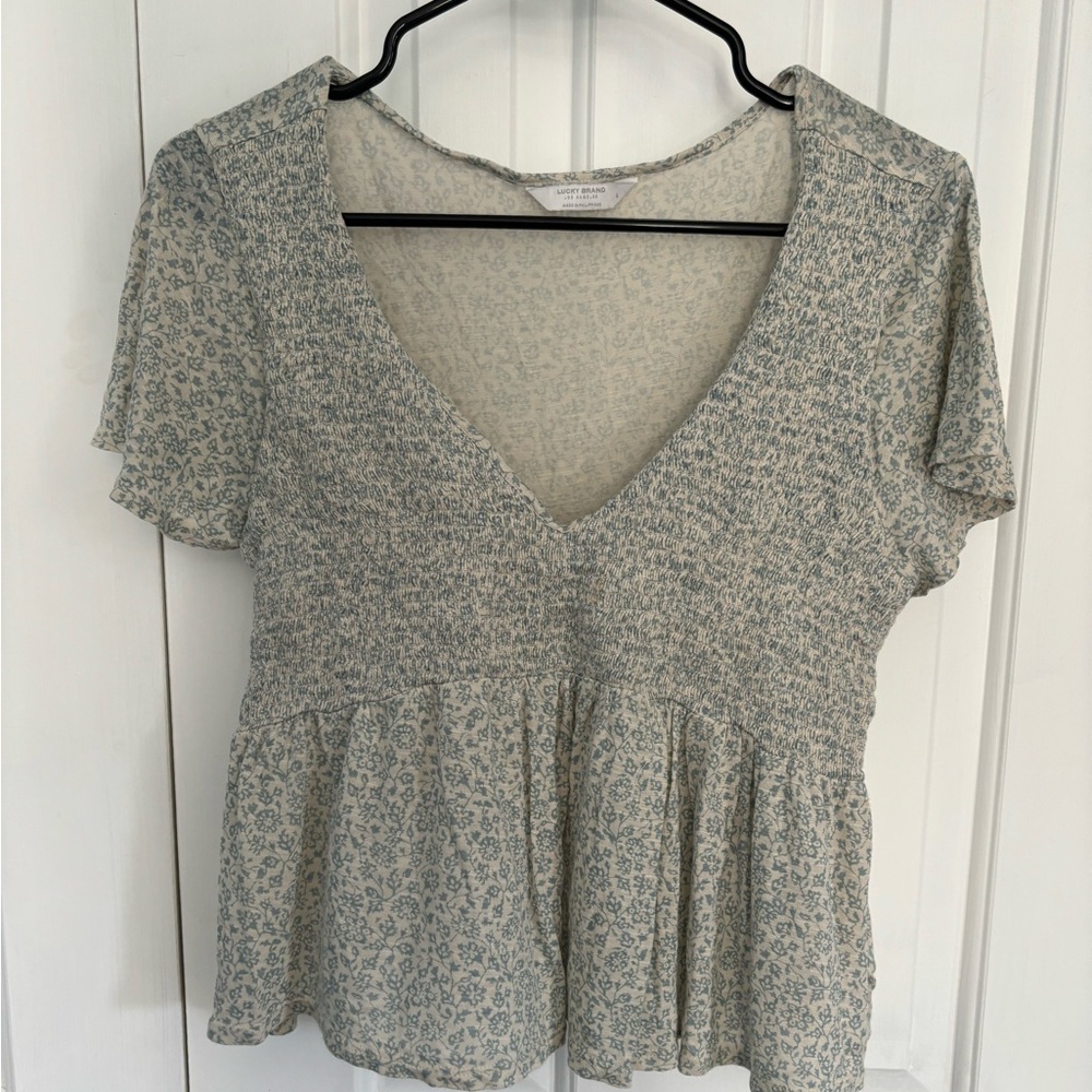 Lucky Brand Size Large Peplum top
